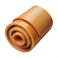 distinctive creative A roll of brown packing paper, partially unrolled, texturesurface, soft lighting, with transparent background,high-resolution product photography original png