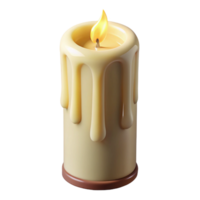 splendiremarkable Tall, ivory pillar candle with a meltetop, soft lighting, matte finish, slightly textured, realistic, isolateon transparent background,high-resolution product photography png