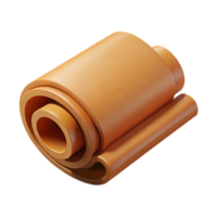 elegant harmonious vintage A roll of brown packing paper, partially unrolled, texturesurface, soft lighting, with transparent background,high-resolution product photography expertly shot png