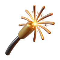exquisite sought-after Trail of sparks from a firework, dramatic lighting, side view, isolateon transparent background,high-resolution product photography png