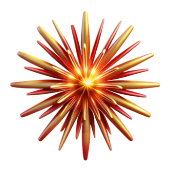 extraordinario Renacimiento soltero Fuegos artificiales explotando en un Estallar de Reangold, dramático Encendiendo, frente vista, aislado transparente fondo,alta resolución producto fotografía profesional png