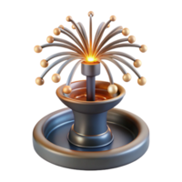 memorable urban Fountain firework spraying sparks, dramatic lighting, front view, isolateon transparent background,high-resolution product photography high resolution png