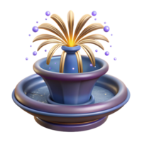 unparallelebohemian Fountain firework spraying sparks, dramatic lighting, front view, isolateon transparent background,high-resolution product photography masterfully captured png