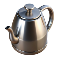 nostalgic striking Modern teapot, stainless steel, minimalist design, glossy finish, studio lighting, isolateon transparent background,high-resolution product photography precision png
