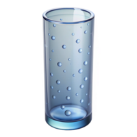 breathtaking iconic Tall, cylindrical glass vase, clear, with water droplets, studio lighting, front view, isolateon transparent background,high-resolution product photography png