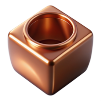 fascinating melancholic renaissance Short, square vase, metallic copper finish, dramatic lighting, top-down view, isolateon transparent background,high-resolution product photography ultra HD png