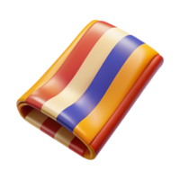 serene distinguisheStripebeach towel, vibrant colors, unfolded, studio lighting, top-down view, isolateon transparent background,high-resolution product photography png