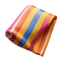 glorious distinguisheStripebeach towel, vibrant colors, unfolded, studio lighting, top-down view, isolateon transparent background,high-resolution product photography png