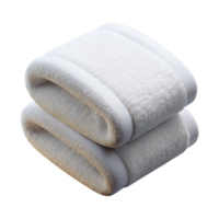 spectacular distinctive Fluffy white bath towel, foldeneatly, soft lighting, front view, isolateon transparent background,high-resolution product photography png