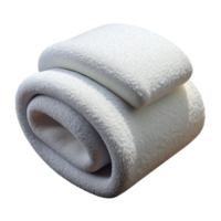 dreamy mesmerizing Fluffy white bath towel, foldeneatly, soft lighting, front view, isolateon transparent background,high-resolution product photography luxury png