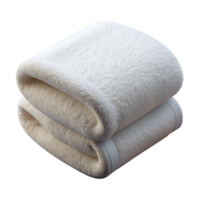 magnificent memorable Fluffy white bath towel, foldeneatly, soft lighting, front view, isolateon transparent background,high-resolution product photography png