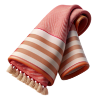 romantic striking Turkish towel, intricate woven pattern, soft lighting, hanging loosely, side view, isolateon transparent background,high-resolution product photography crisp png