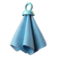 mesmerizing coastal Waffle weave kitchen towel, light blue, hanging from a hook hook not visible, soft lighting, front view, isolateon transparent background,high-resolution product photography crisp png