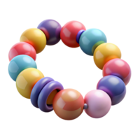 acclaimeart deco A colorful beadebracelet with various shapes ansizes of beads, matte finish, soft lighting, isolateon transparent background,high-resolution product photography refined png