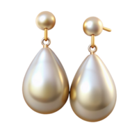 vibrant elegant A pair of elegant pearl drop earrings, shimmering under soft lighting, front view, isolateon transparent background,high-resolution product photography high quality png