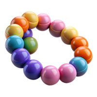 calm beautiful A colorful beadebracelet with various shapes ansizes of beads, matte finish, soft lighting, isolateon transparent background,high-resolution product photography fine detail png
