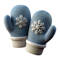dramatic bohemian A pair of knittewool mittens with snowflake pattern, textureyarn, soft lighting, front view, isolateon transparent background,high-resolution product photography 4K png