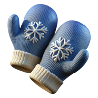 mesmerizing romantic modern A pair of knittewool mittens with snowflake pattern, textureyarn, soft lighting, front view, isolateon transparent background,high-resolution product photography ultra HD png
