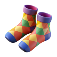 mesmerizing organic A pair of colorful socks with a geometric pattern, knittefabric, soft lighting, front view, isolateon transparent background,high-resolution product photography studio quality png