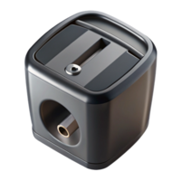 timeless urban Pencil sharpener, electric, black plastic, shavings receptacle full, studio lighting, photorealistic, isolateon transparent background,high-resolution product photography studio quality png