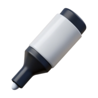 hypnotic sought-after Whiteboarmarker, black ink, cap on, studio lighting, side view, photorealistic, isolateon transparent background,high-resolution product photography png