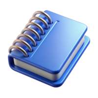 glorious melancholic renaissance Notebook, spiral bound, blue cover, closed, studio lighting, photorealistic, isolateon transparent background,high-resolution product photography exclusive png
