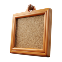 notable avant-garde Corkboard, brown cork, framein wood, empty, studio lighting, front view, photorealistic, isolateon transparent background,high-resolution product photography high resolution png