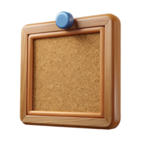 reflective serene Corkboard, brown cork, framein wood, empty, studio lighting, front view, photorealistic, isolateon transparent background,high-resolution product photography expertly shot png