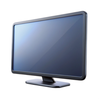 beautiful acclaimeFlat-screen LEtelevision, thin bezel, black frame, front view, studio lighting, detaileillustration, isolateon transparent background,high-resolution product photography png