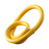 romantic dramatic Resistance band, yellow latex, looped, studio lighting, front view, minimalist style, with transparent background,high-resolution product photography sharp png