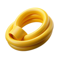 dramatic sought-after Resistance band, yellow latex, looped, studio lighting, front view, minimalist style, with transparent background,high-resolution product photography png