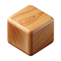 memorable contemporary Wooden building block, natural woograin, smooth finish, soft lighting, front view, icon style, isolateon transparent background,high-resolution product photography genuine png