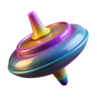 majestic unparalleleColorful plastic spinning top, metallic tip, motion blur effect, studio lighting, isolateon transparent background,high-resolution product photography png