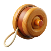 passionate mesmerizing Classic yo-yo with string wrappearounaxle, wooden body, paintedesign, soft lighting, front view, isolateon transparent background,high-resolution product photography premium png