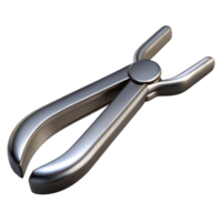 alluring rare Metal forceps with serratetips, texturehandle, matte finish, dramatic lighting, top-down view, detaileillustration, isolateon transparent background,high-resolution product photography png