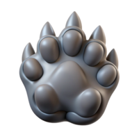 exquisite signature Grey wolf paw, detaileclaws anpads, matte finish, top-down view, photorealistic, isolateon transparent background,high-resolution product photography png