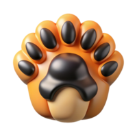 wonderful renaissance Tiger paw, sharp claws, detailepads, matte finish, top-down view, photorealistic, isolateon transparent background,high-resolution product photography sharp png
