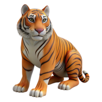 stunning impressionist Sumatran tiger, crouched, intense stare, studio lighting, side view, photorealistic, isolateon transparent background,high-resolution product photography impeccable png