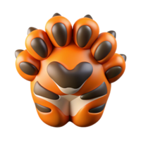 vibrant vintage Tiger paw, sharp claws, detailepads, matte finish, top-down view, photorealistic, isolateon transparent background,high-resolution product photography precision png