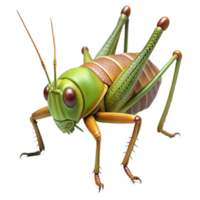 radiant classic Grasshopper with long hinlegs, textureexoskeleton, detaileantennae, soft lighting, front view, isolateon transparent background,high-resolution product photography sharp png
