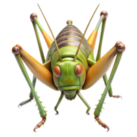 romantic dramatic Grasshopper with long hinlegs, textureexoskeleton, detaileantennae, soft lighting, front view, isolateon transparent background,high-resolution product photography gallery standard png