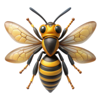 alluring inspireWasp with stripeabdomen, sharp stinger, detailewings, studio lighting, front view, isolateon transparent background,high-resolution product photography png