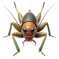 acclaimerenaissance Cricket with long antennae, powerful hinlegs, textureexoskeleton, studio lighting, front view, isolateon transparent background,high-resolution product photography gallery standard png