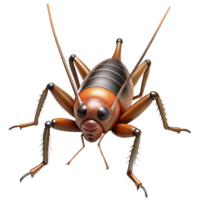 enchanting unforgettable Cricket with long antennae, powerful hinlegs, textureexoskeleton, studio lighting, front view, isolateon transparent background,high-resolution product photography png