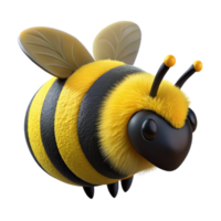 serene rare Bumblebee with fuzzy body, black anyellow stripes, translucent wings, dramatic lighting, side view, isolateon transparent background,high-resolution product photography png