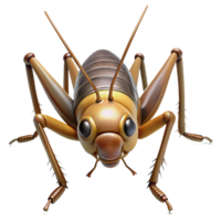 striking geometric Cricket with long antennae, powerful hinlegs, textureexoskeleton, studio lighting, front view, isolateon transparent background,high-resolution product photography impeccable png