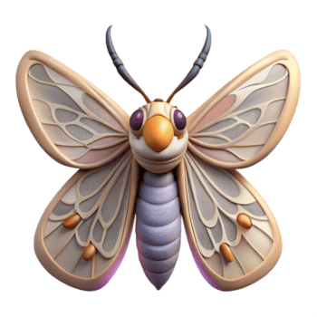 peaceful dazzling Moth with intricate wing patterns, feathery antennae, soft lighting, isolateon transparent background,high-resolution product photography high resolution png