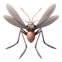 exquisite reflective renaissance Mosquito with long proboscis, delicate wings, thin legs, soft lighting, front view, with transparent background,high-resolution product photography ultra HD png