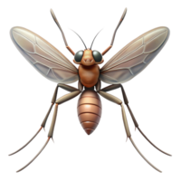 memorable organic Mosquito with long proboscis, delicate wings, thin legs, soft lighting, front view, with transparent background,high-resolution product photography artisan png