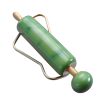 exquisite traditional A jade roller with visible texture ansmooth, polishesurface, soft lighting, front view, isolateon transparent background,high-resolution product photography 4K png
